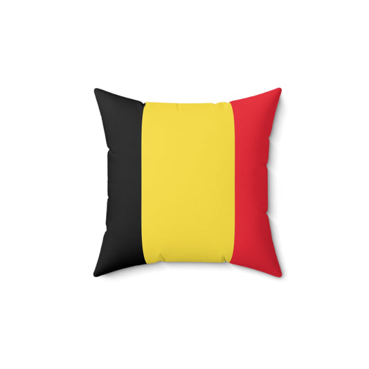 Belgian Flag Inspired Spun Polyester Square Pillow for Home Decor