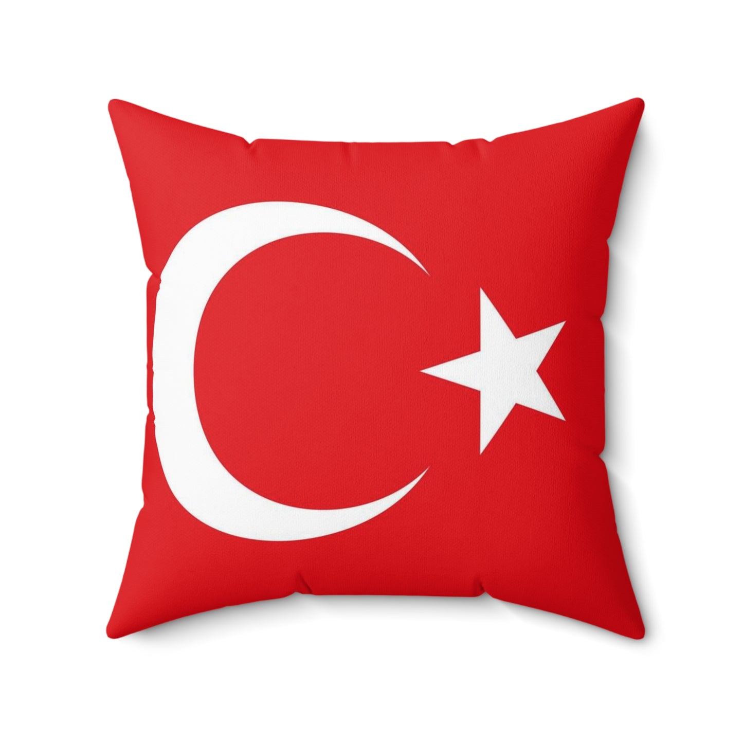 Turkish Flag Square Pillow – Red Polyester Cushion for Home Décor & Holidays