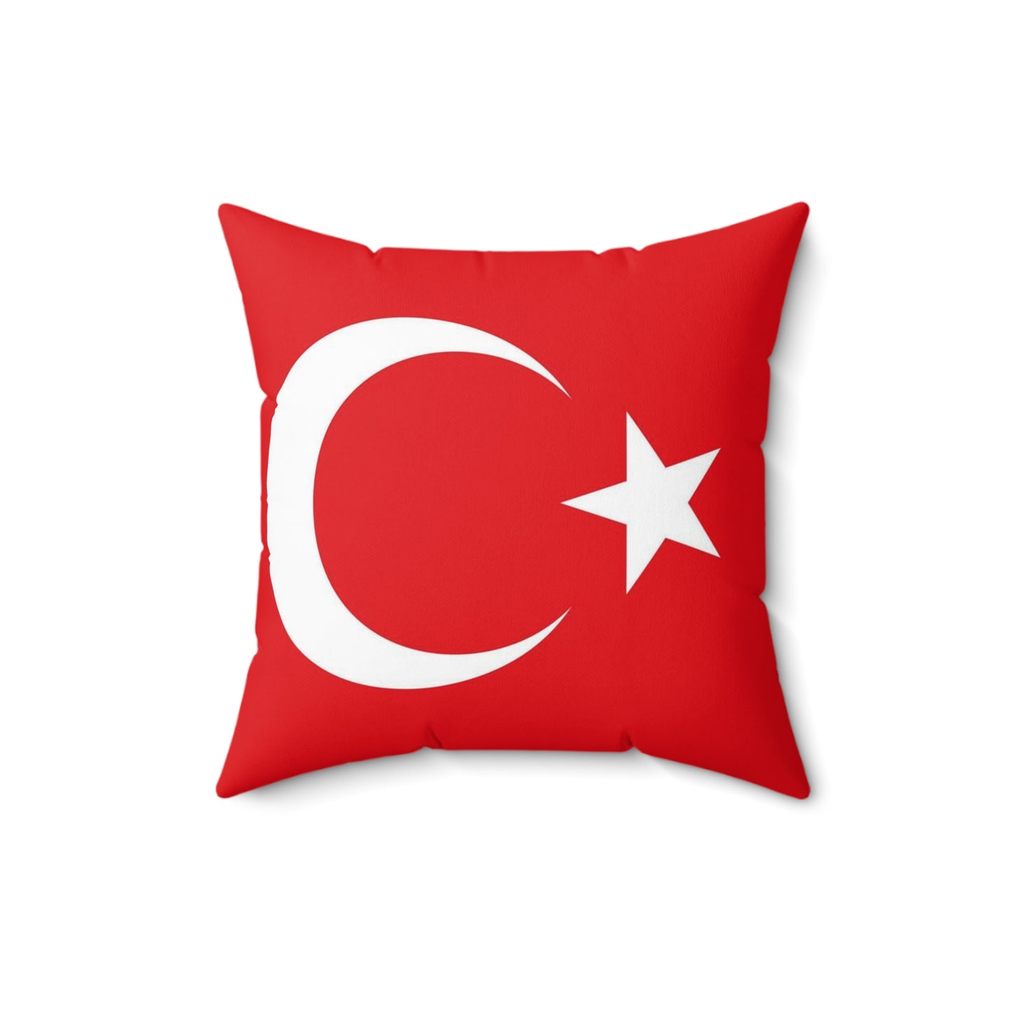 Turkish Flag Square Pillow – Red Polyester Cushion for Home Décor & Holidays