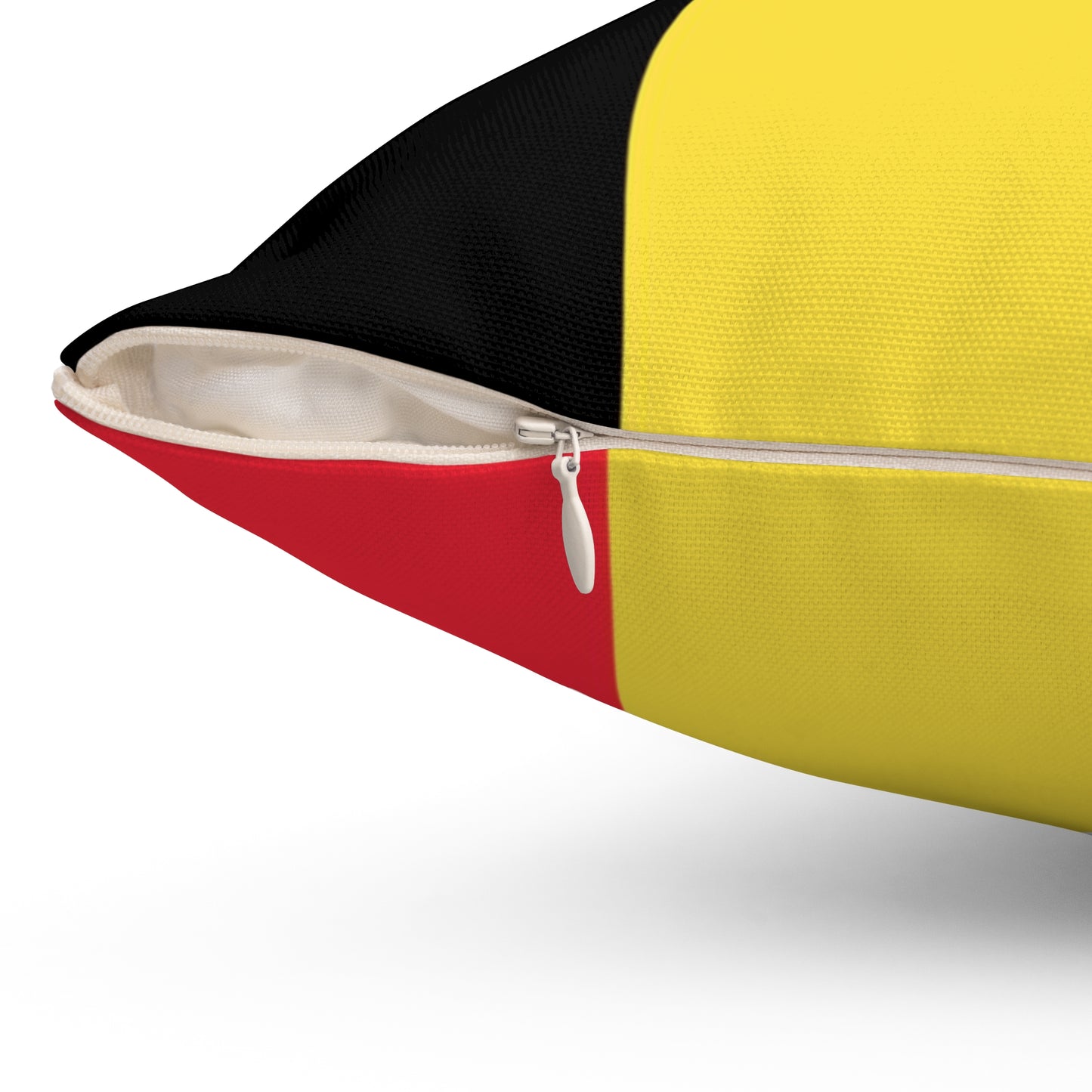 Belgian Flag Inspired Spun Polyester Square Pillow for Home Decor