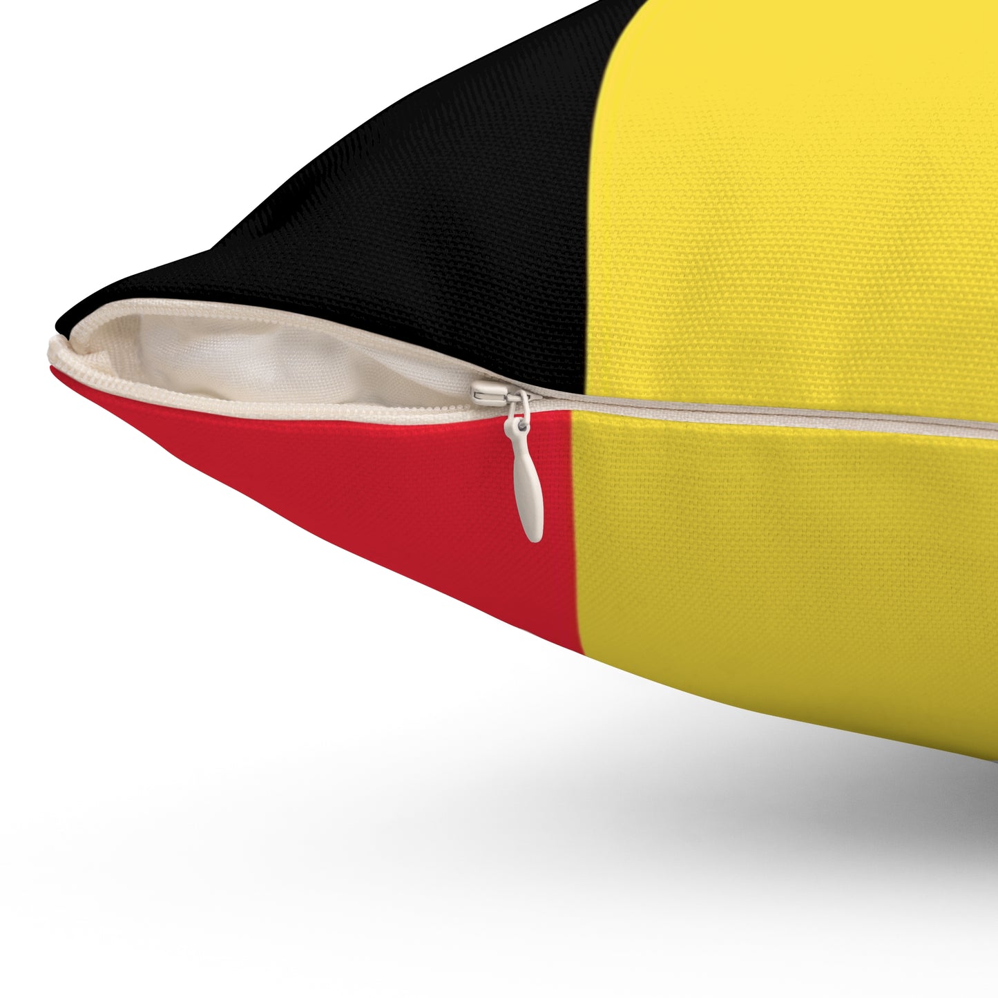 Belgian Flag Inspired Spun Polyester Square Pillow for Home Decor