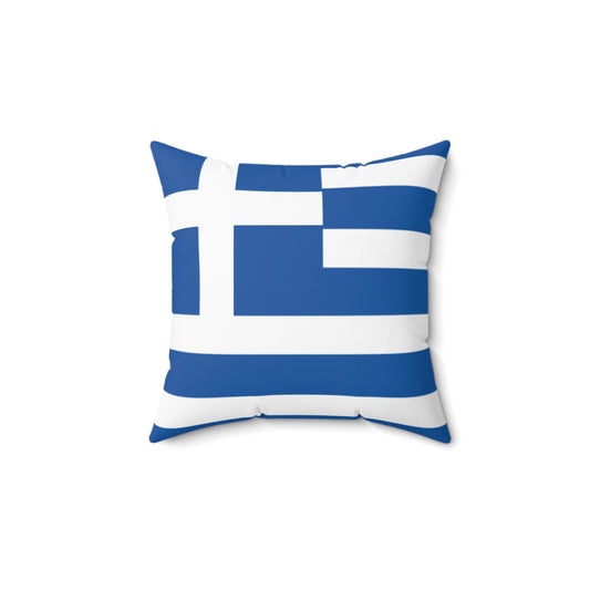 Nautical Greek Flag Throw Pillow - Coastal Home Decor