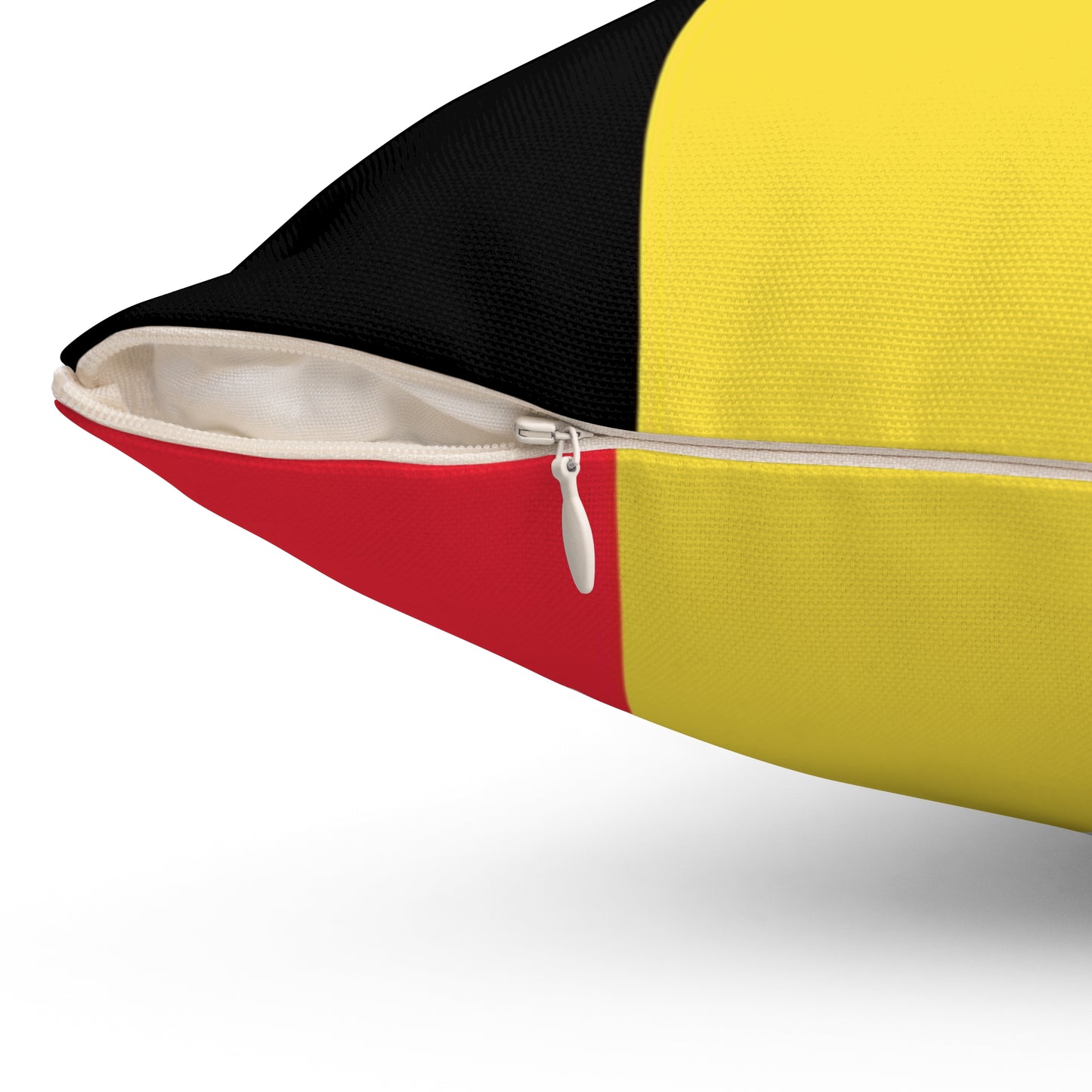 Belgian Flag Inspired Spun Polyester Square Pillow for Home Decor