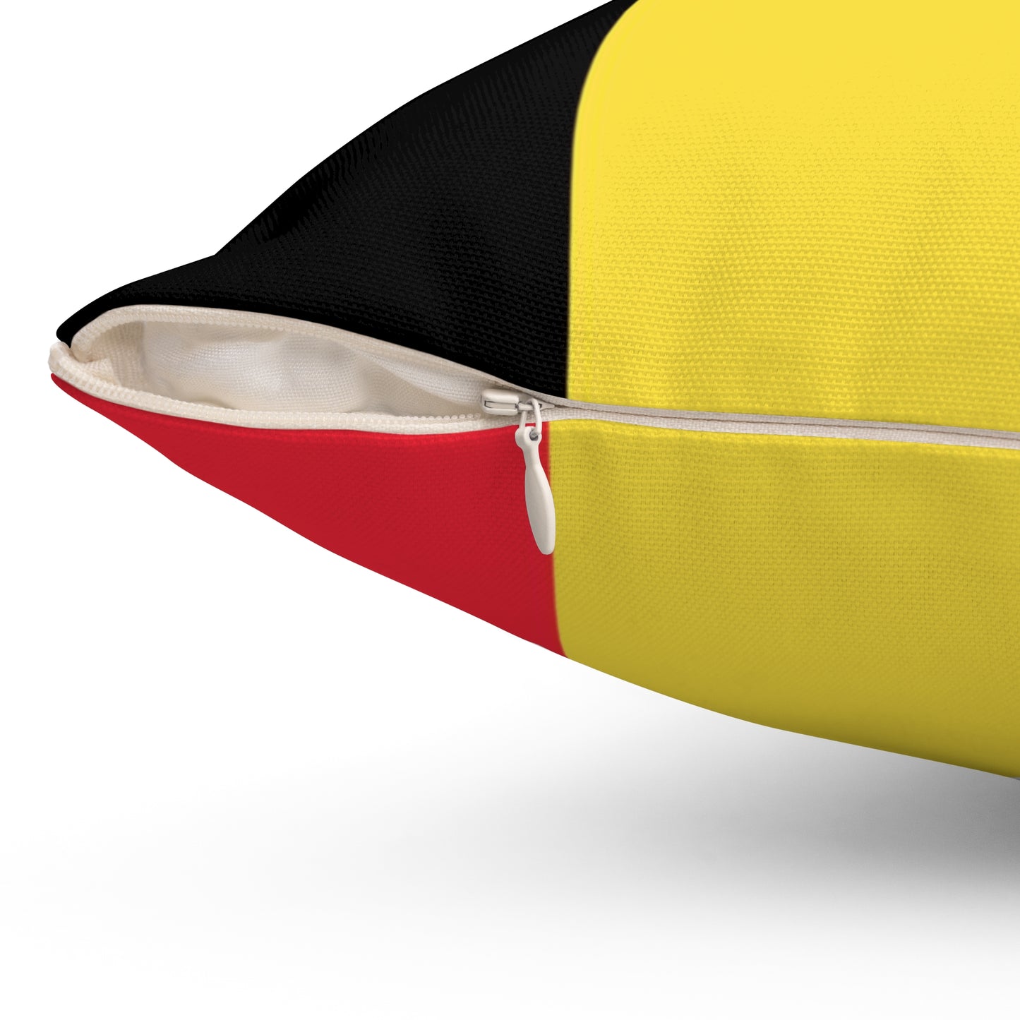 Belgian Flag Inspired Spun Polyester Square Pillow for Home Decor