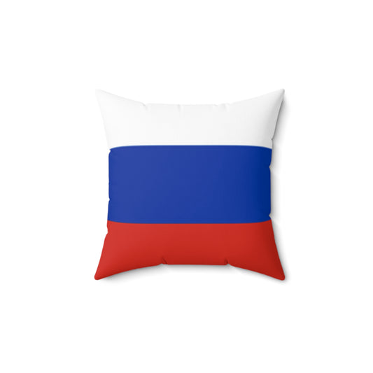 Russia Flag Square Pillow - Decorative Spun Polyester Cushion