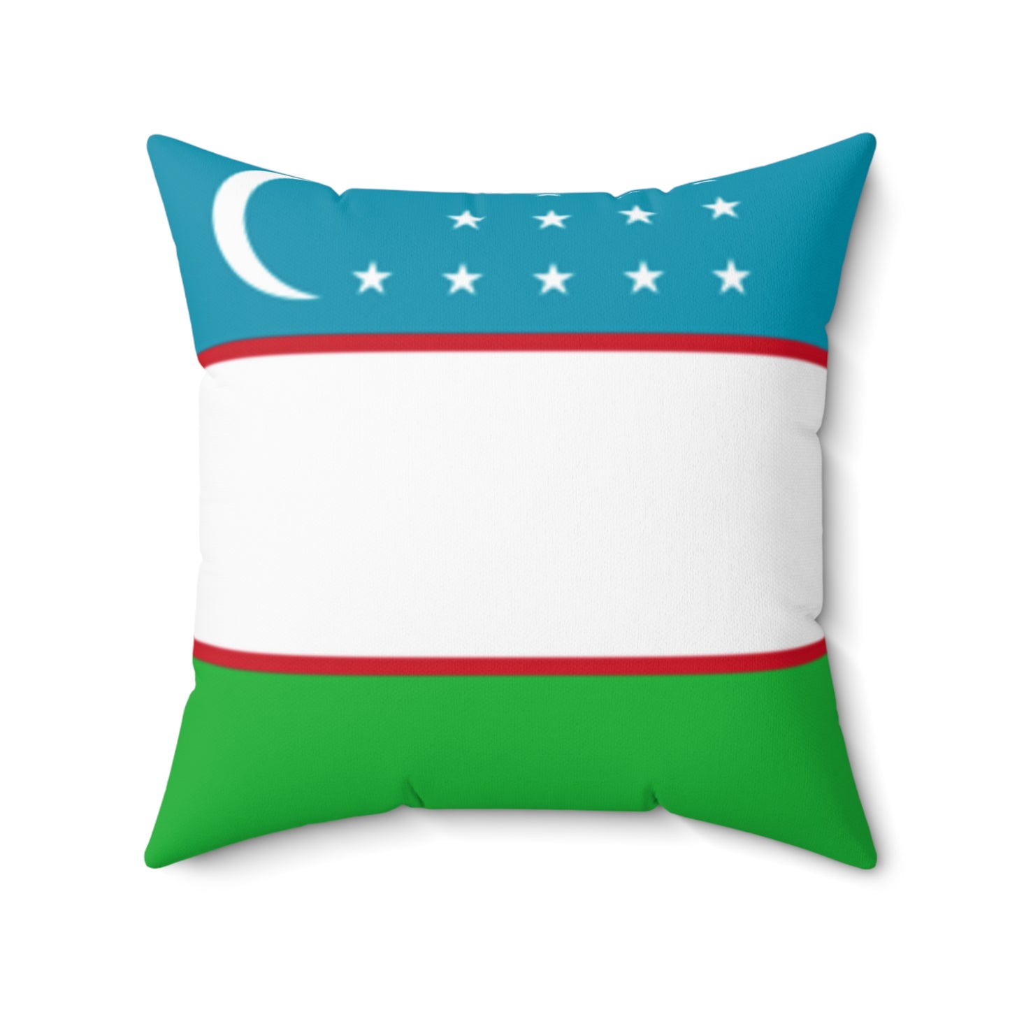 Uzbekistan Flag Decorative Pillow - Spun Polyester Square Cushion