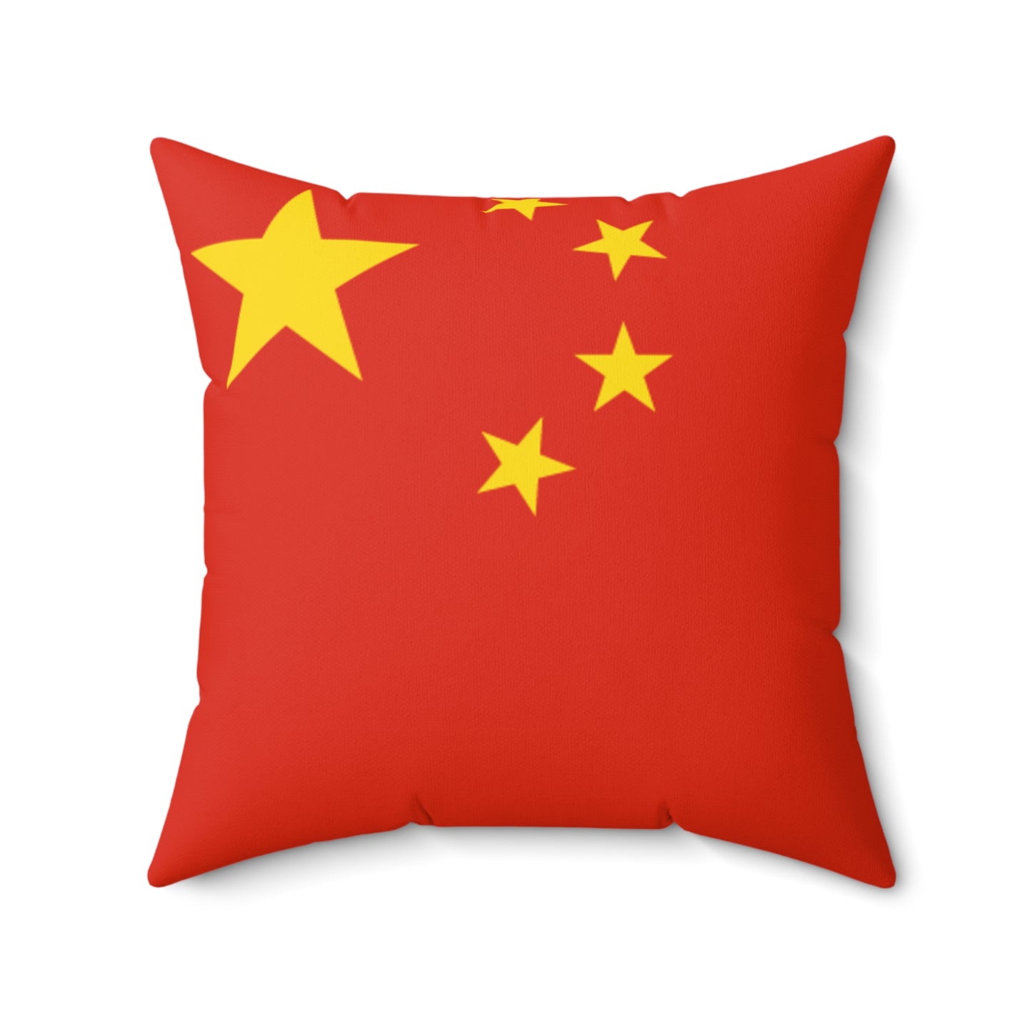 Chinese Flag Spun Polyester Square Pillow - Vibrant Decor for Home & Events