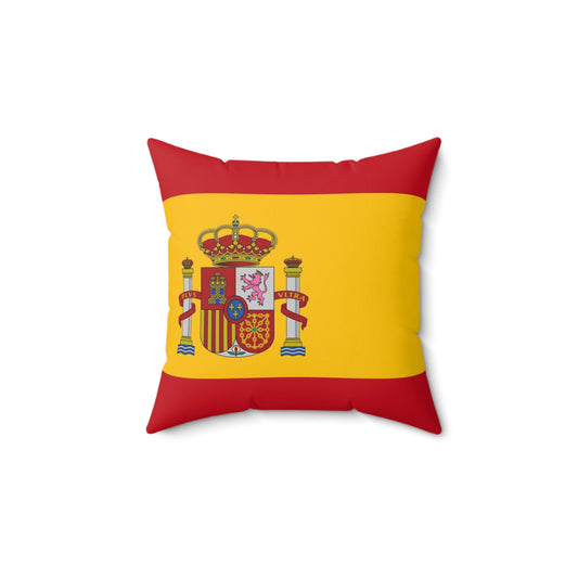 Spain Flag Themed Square Pillow - Vibrant Home Decor