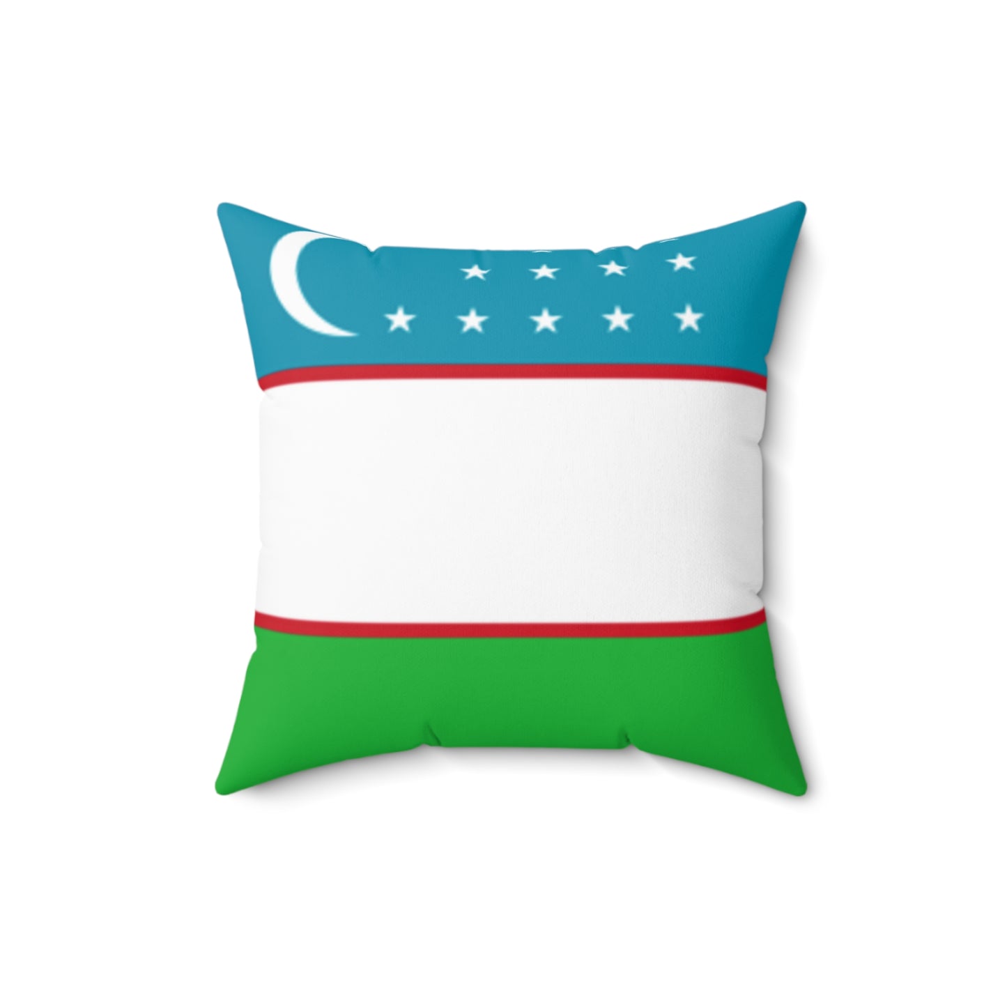 Uzbekistan Flag Decorative Pillow - Spun Polyester Square Cushion