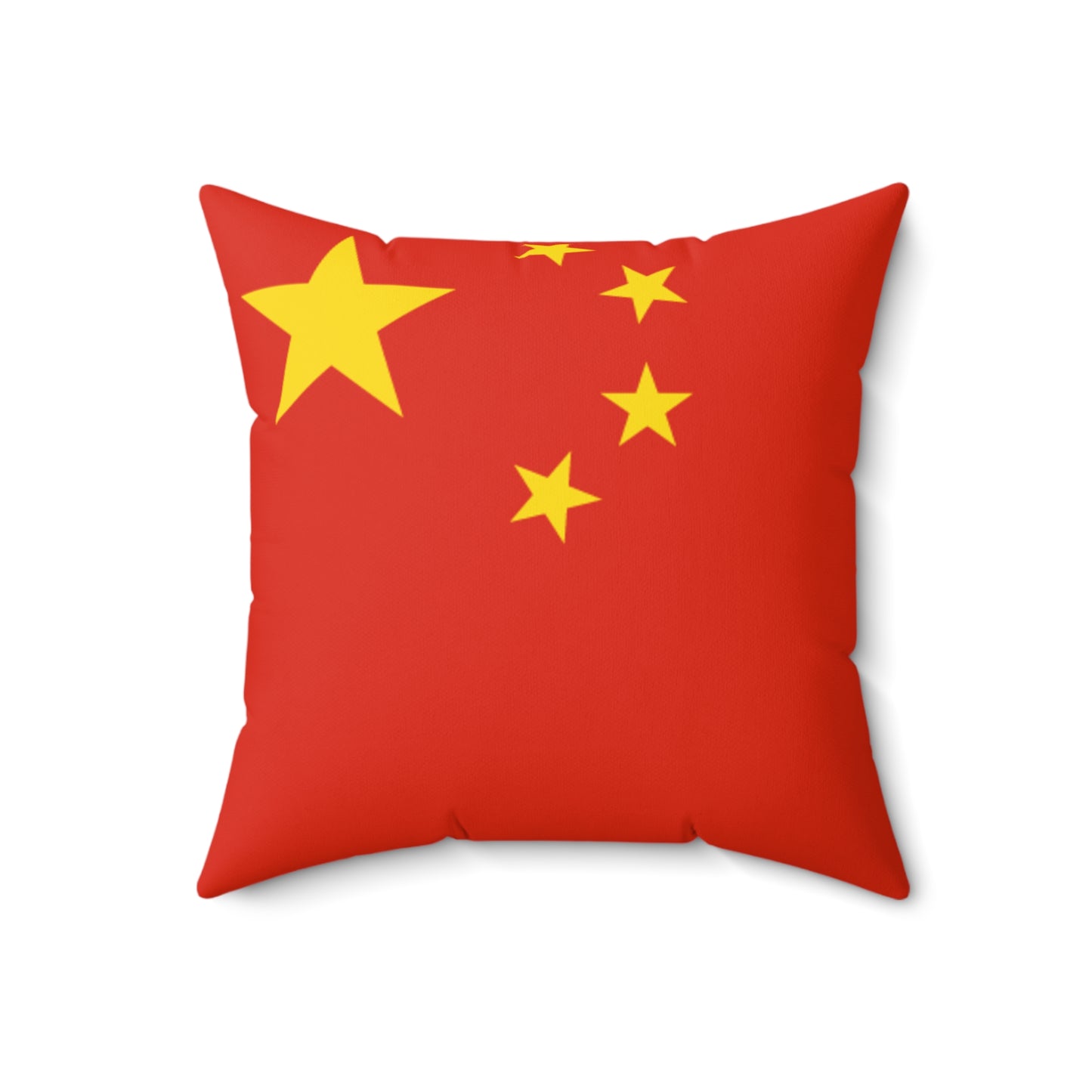 Chinese Flag Spun Polyester Square Pillow - Vibrant Decor for Home & Events