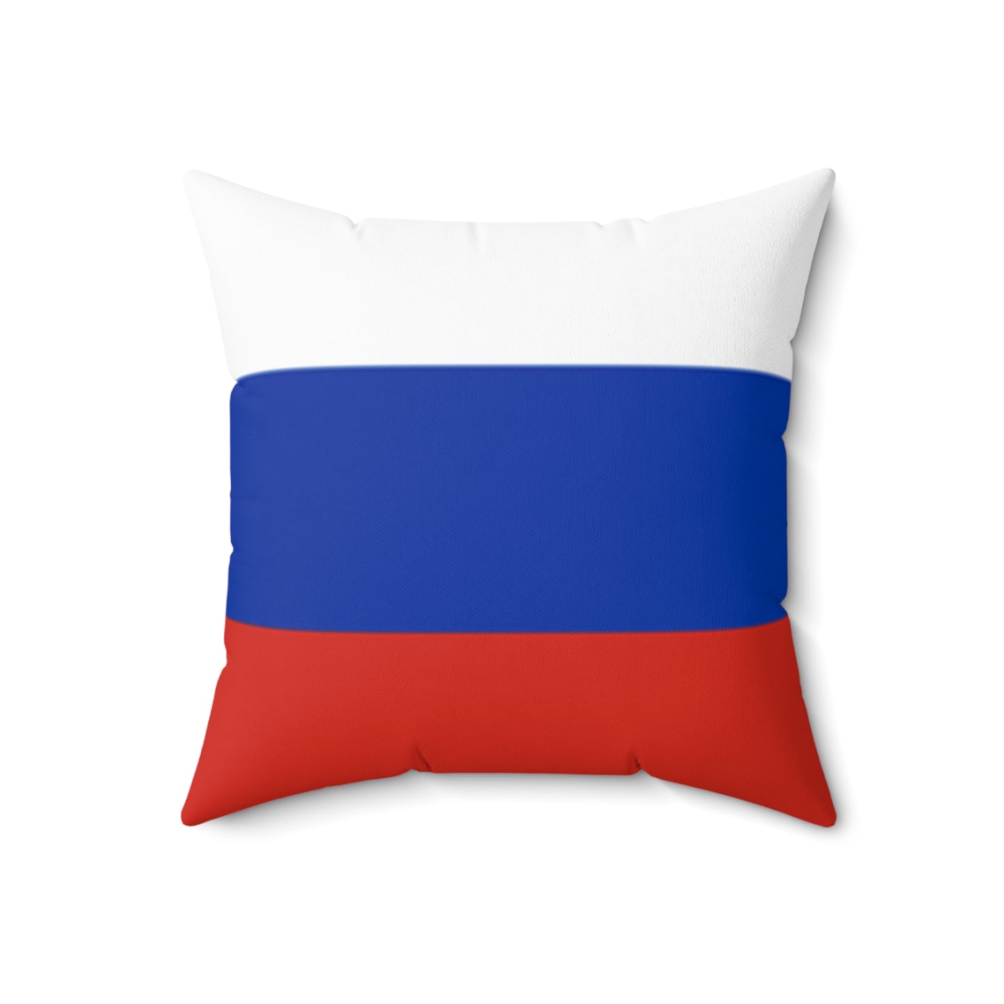 Russia Flag Square Pillow - Decorative Spun Polyester Cushion